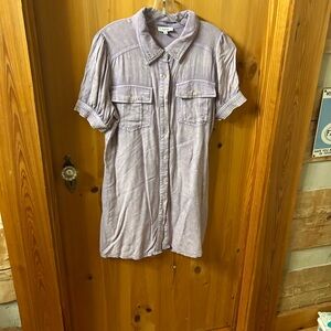 Fate Lavender Collared Shirt Dress